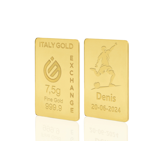 Sztabka złota sport  piłka nożna 24kt 7,5gr IGE GOLD