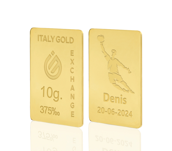 Sztabka Złota sport piłka nożna 9kt 10gr IGE GOLD