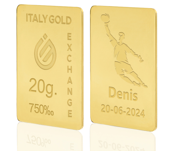 Sztabka złota sport  piłka nożna 18kt 20gr IGE GOLD