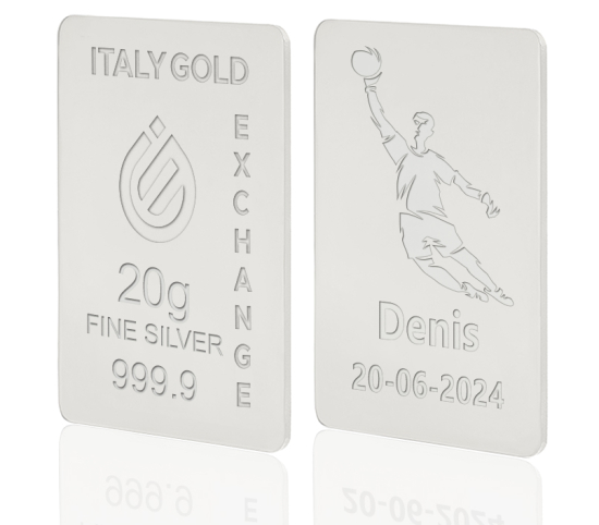 Sztabka Czyste Srebro sport  piłka nożna 20 gr. IGE GOLD