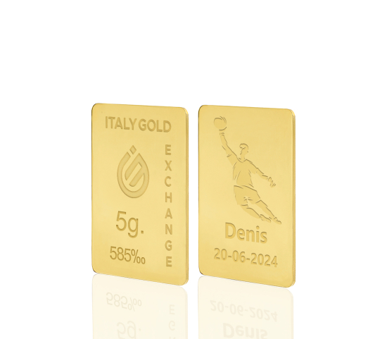 Sztabka złota sport  piłka nożna 14kt 5gr IGE GOLD
