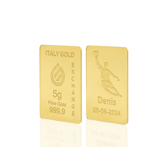Sztabka złota sport  piłka nożna 24kt 5gr IGE GOLD