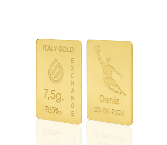 Sztabka złota sport  piłka nożna 18kt 7,5gr IGE GOLD