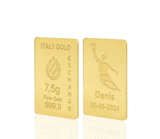 Sztabka złota sport  piłka nożna 24kt 7,5gr IGE GOLD