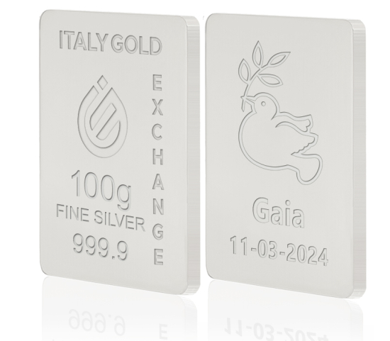 Lingotto Argento Puro 100 gr. per Comunione  IGE GOLD