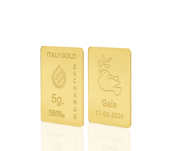 14 Karat Kommunionsgeschenk Goldbarren aus 5 g IGE GOLD