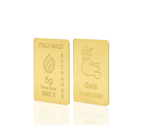 Lingotto Oro 24Kt da 5 gr. per Comunione  IGE GOLD