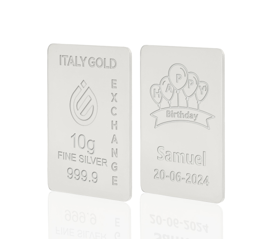 Lingotto Argento Puro 10 gr. per Compleanno  IGE GOLD