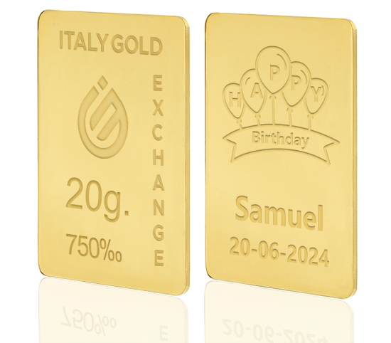 18 Karat Geburtstaggeschenk Goldbarren aus 20 g IGE GOLD