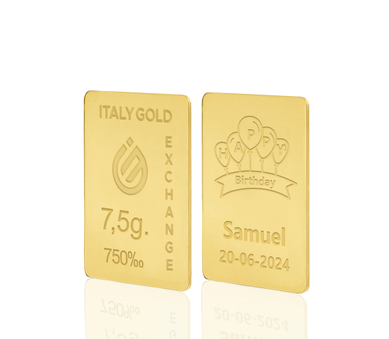 18 Karat Geburtstaggeschenk Goldbarren aus 7,5 g IGE GOLD