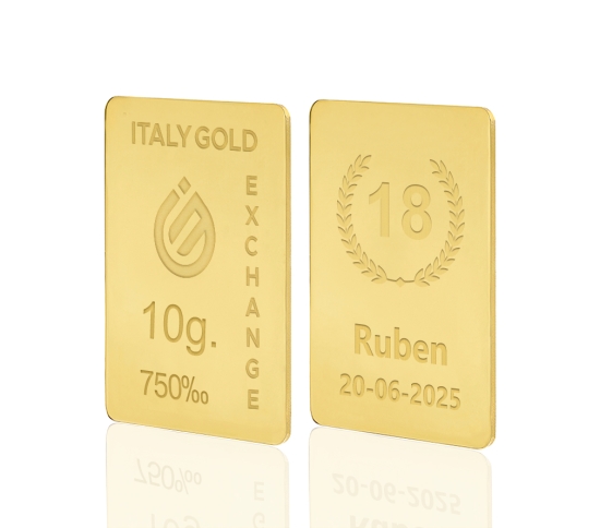 Lingotto Oro regalo per Compleanno 18 Kt da 10 gr. IGE GOLD
