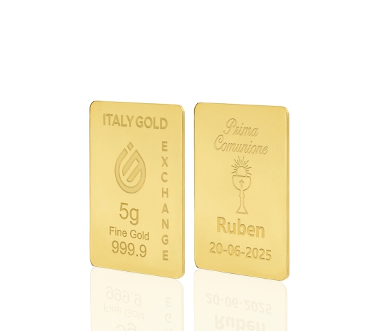 Lingou de Aur cadou pentru Comuniune 24 K de 5 g. IGE GOLD