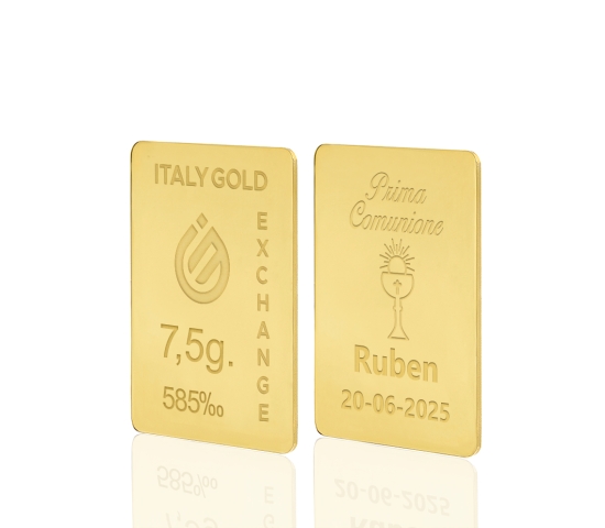 Lingotto Oro 14Kt da 7,5 gr. per Comunione  IGE GOLD