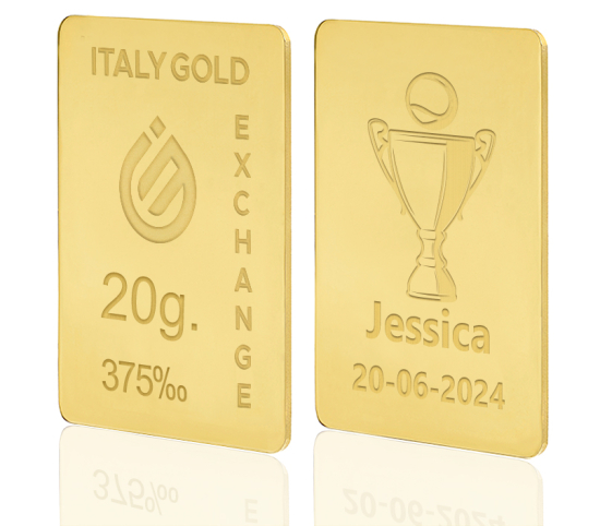 Lingotto Oro coppa vincitore tennis 9 Kt da 20 gr. IGE GOLD