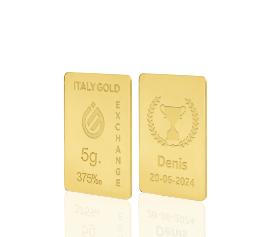 Lingotto Oro sport coppa vincitore 9 Kt da 5 gr. IGE GOLD