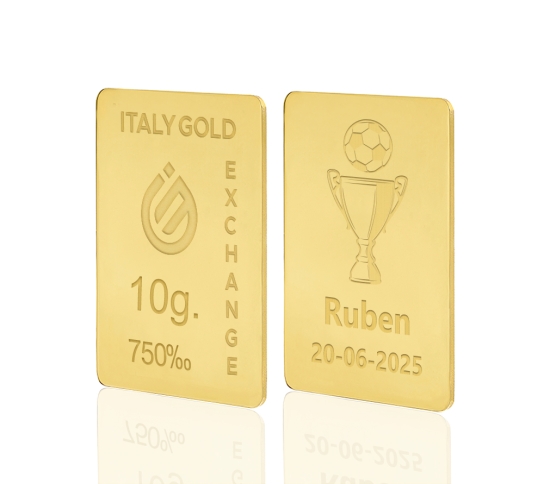 Lingotto Oro sport coppa calcio 18 Kt da 10 gr. IGE GOLD