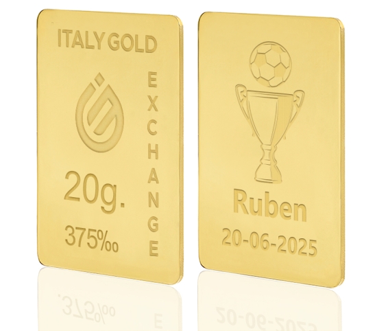 Lingotto Oro sport coppa calcio 9 Kt da 20 gr. IGE GOLD