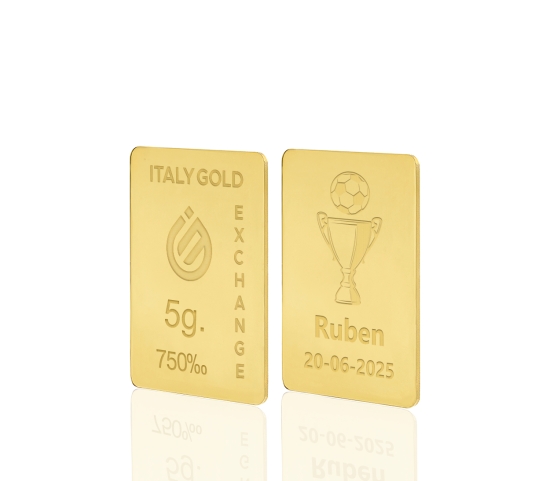 Lingou de Aur cupa câștigătorului fotbal 18 K de 5 g. IGE GOLD