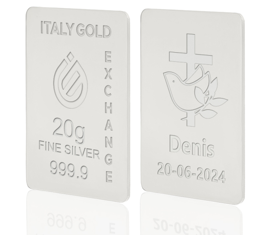Sztabka Czyste Srebro 20 gr. w prezencie na Birzmowanie  IGE GOLD