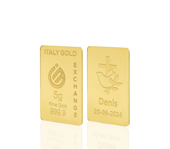 Lingotto Oro 24Kt da 5 gr. per Cresima  IGE GOLD