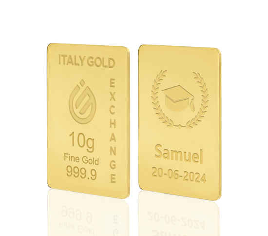 Lingotto Oro 24Kt da 10 gr. per Laurea  IGE GOLD