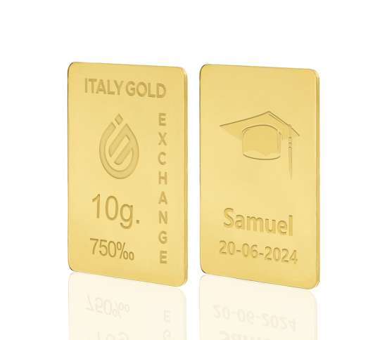 Lingou de Aur cadou pentru Absolvire Facultate 18 K de 10 g. IGE GOLD