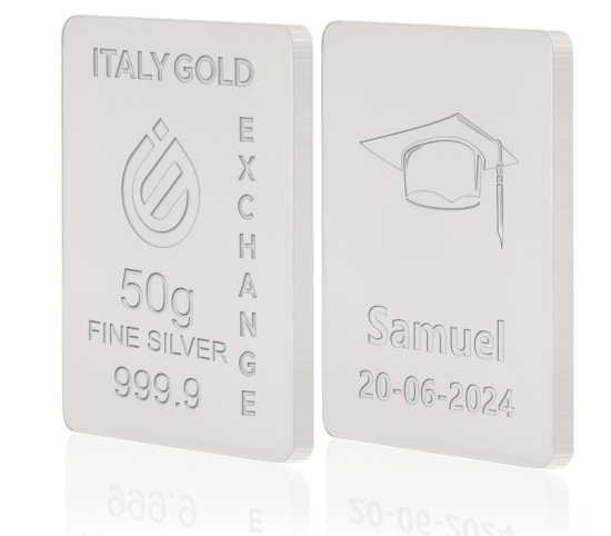 Lingotto Argento Puro 50 gr. per Laurea  IGE GOLD