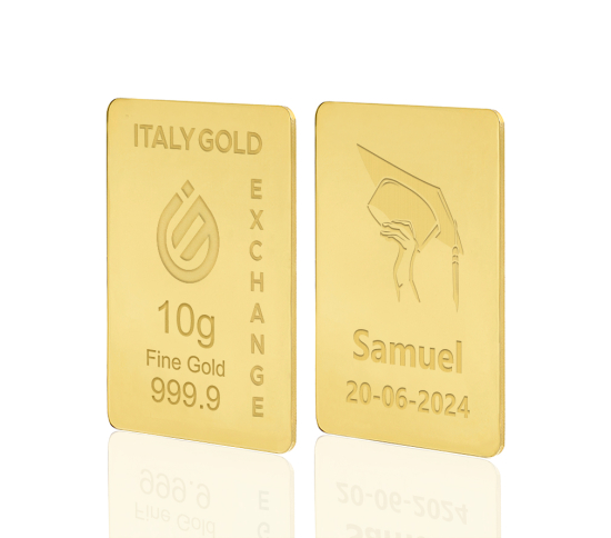 Lingotto Oro 24Kt da 10 gr. per Laurea  IGE GOLD