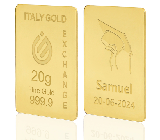 Lingou de Aur cadou pentru Absolvire Facultate 24 K de 20 g. IGE GOLD