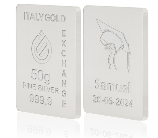 Lingotto Argento Puro 50 gr. per Laurea  IGE GOLD