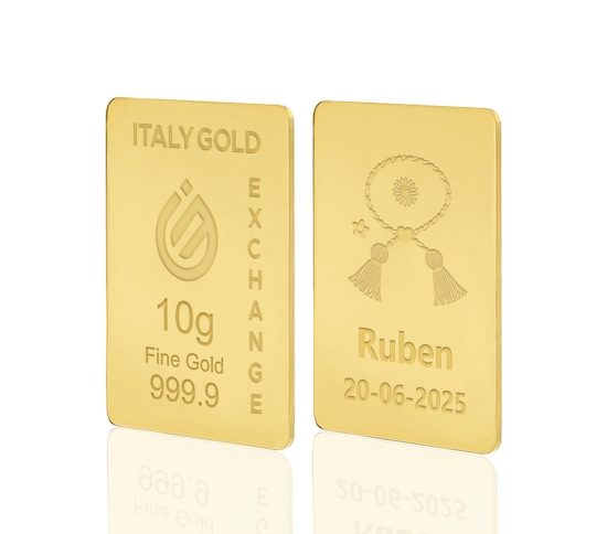 Lingote de oro de 24 quilates de 10 g. Amuleto de la suerte Mărțișor IGE GOLD