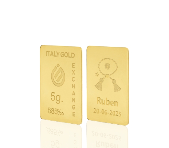 Amuleto de la suerte de 14 Kt. Lingote de oro Mărțișor de 5 g. IGE GOLD