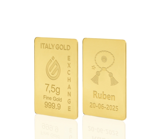 Lingote de oro de 24 quilates de 7,5 g. Amuleto de la suerte Mărțișor IGE GOLD