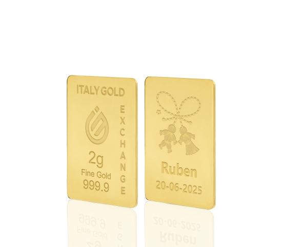 Lingot Or 24 ct de 2 g. Mărțișor porte-bonheur  IGE GOLD