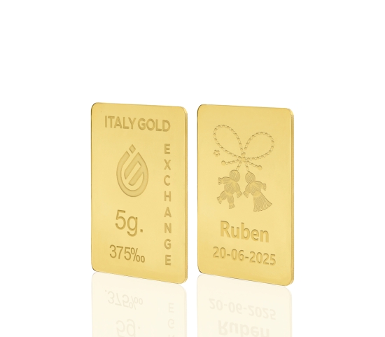 Gold ingot Good Luck Charms - Mărțișor  - 9Kt - 5gr IGE GOLD