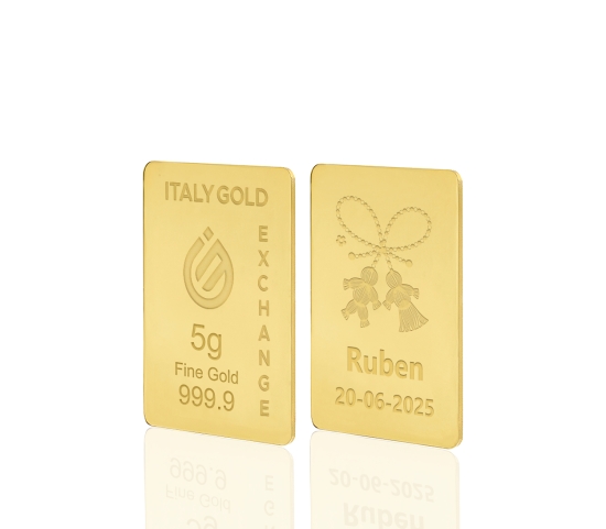 Lingou de Aur Mărțișor amulet norocos 24 K de 5 g. IGE GOLD