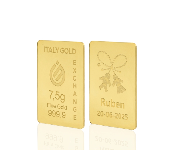 Gold ingot Good Luck Charms - Mărțișor  - 24Kt - 7,5gr IGE GOLD