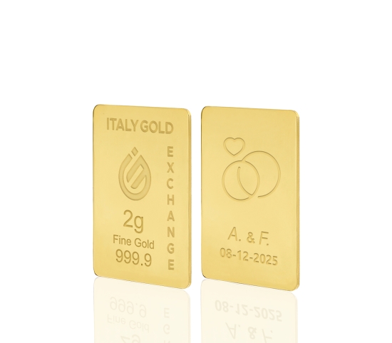 Lingotto Oro 24Kt da 2 gr. per Matrimonio  IGE GOLD