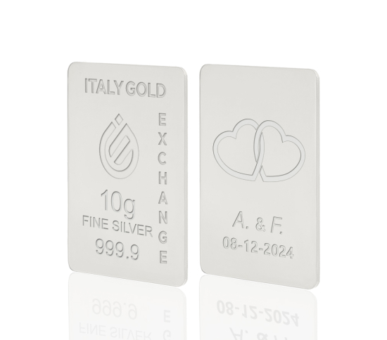 Reines Hochzeitsgeschenk Silberbarren aus 10 g IGE GOLD