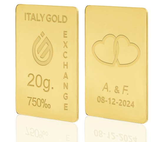 18 Karat Hochzeitsgeschenk Goldbarren aus 20 g IGE GOLD