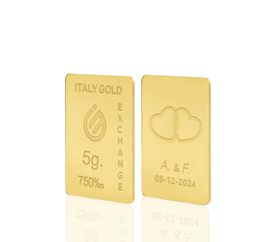 Lingou de Aur cadou pentru Căsătorie 18 K de 5 g.  IGE GOLD