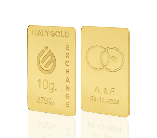Lingotto Oro regalo per Matrimonio 9 Kt da 10 gr. IGE GOLD