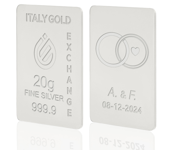Lingou de Argint Pur cadou pentru Căsătorie de 20 g. IGE GOLD