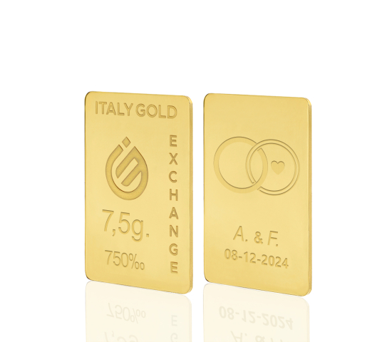 Lingou de Aur cadou pentru Căsătorie 18 K de 7,5 g.  IGE GOLD