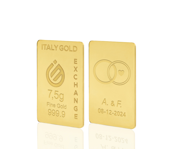 Lingou de Aur cadou pentru Căsătorie 24 K de 7,5 g. IGE GOLD