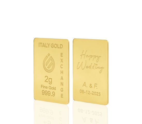 Lingou de Aur cadou pentru Căsătorie 24 K de 2 g. IGE GOLD