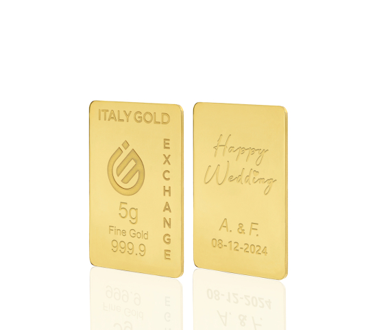 Lingotto Oro 24Kt da 5 gr. per Matrimonio  IGE GOLD