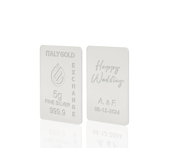 Lingotto Argento Puro 5 gr. per Matrimonio  IGE GOLD