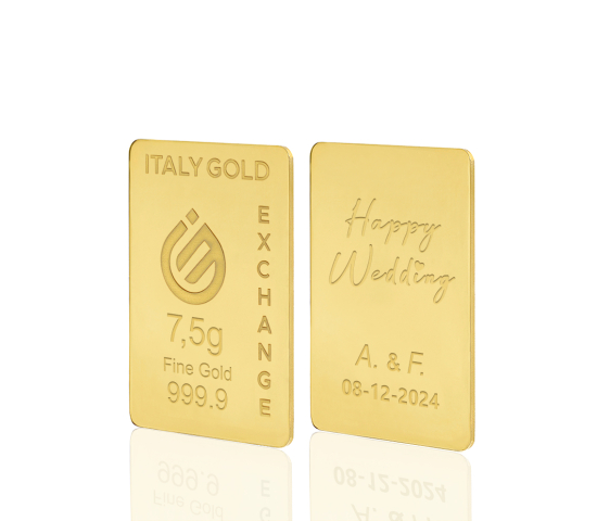 Lingote de Oro de regalo para  Boda 24 Kt de 7,5 g. IGE GOLD