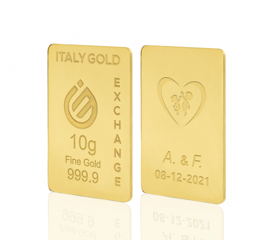 Lingou de Aur cadou pentru Căsătorie 24 K de 10 g. IGE GOLD